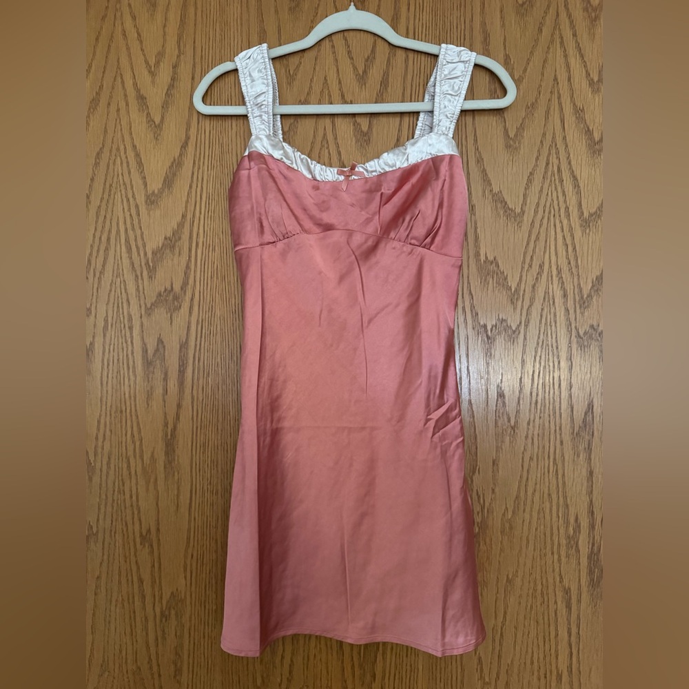 🌸Lush Pink Satin Fabric Mini Dress Brand New 🌸